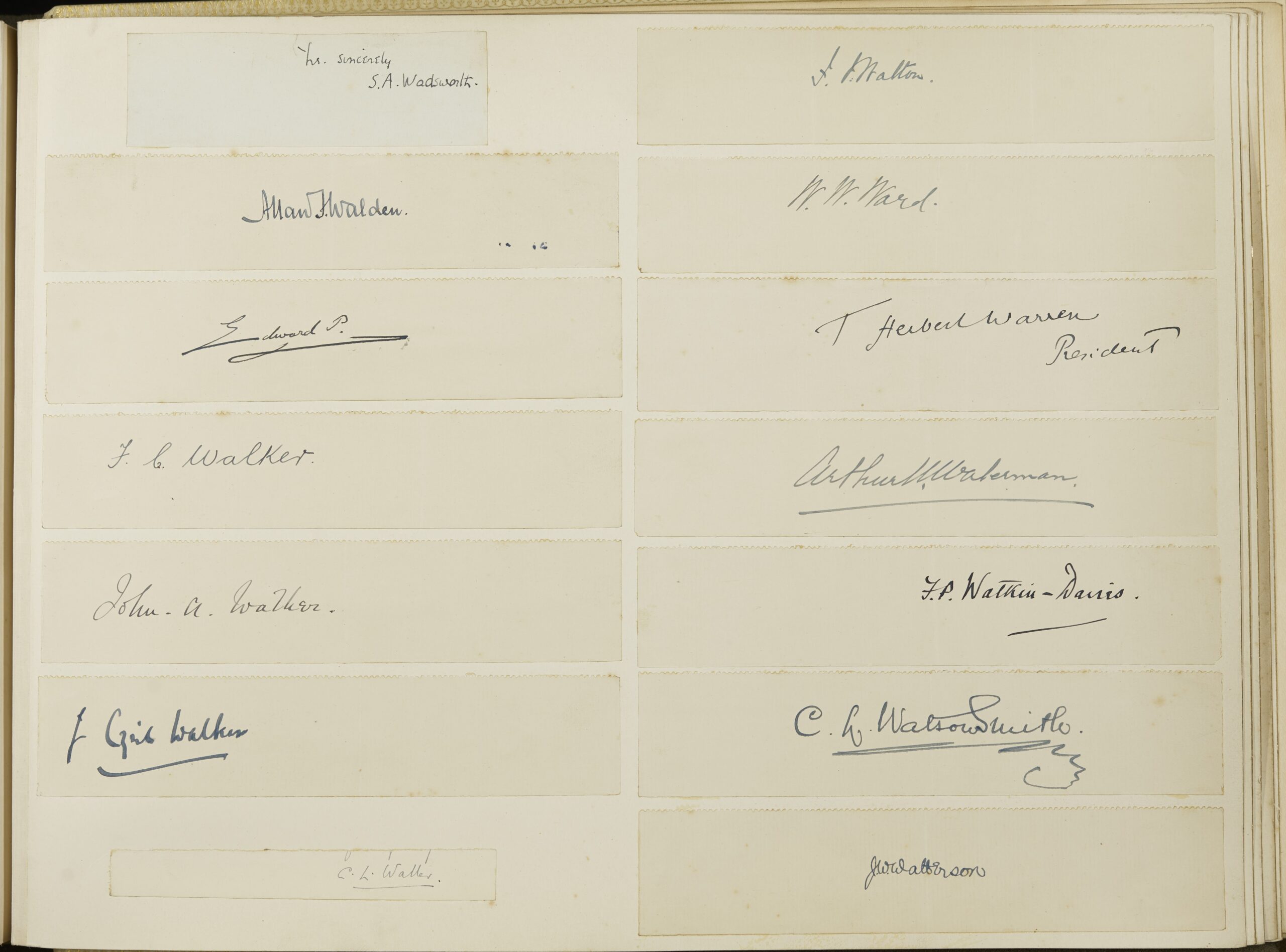 Page from subscription book for a presentation to Richard Gunstone, Magdalen College JCR Steward, on the occasion of his retirement in 1914.