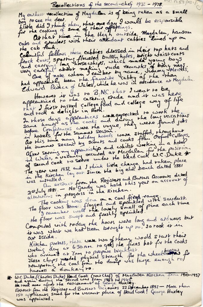 Magdalen College Archives, P/153/MS1/1